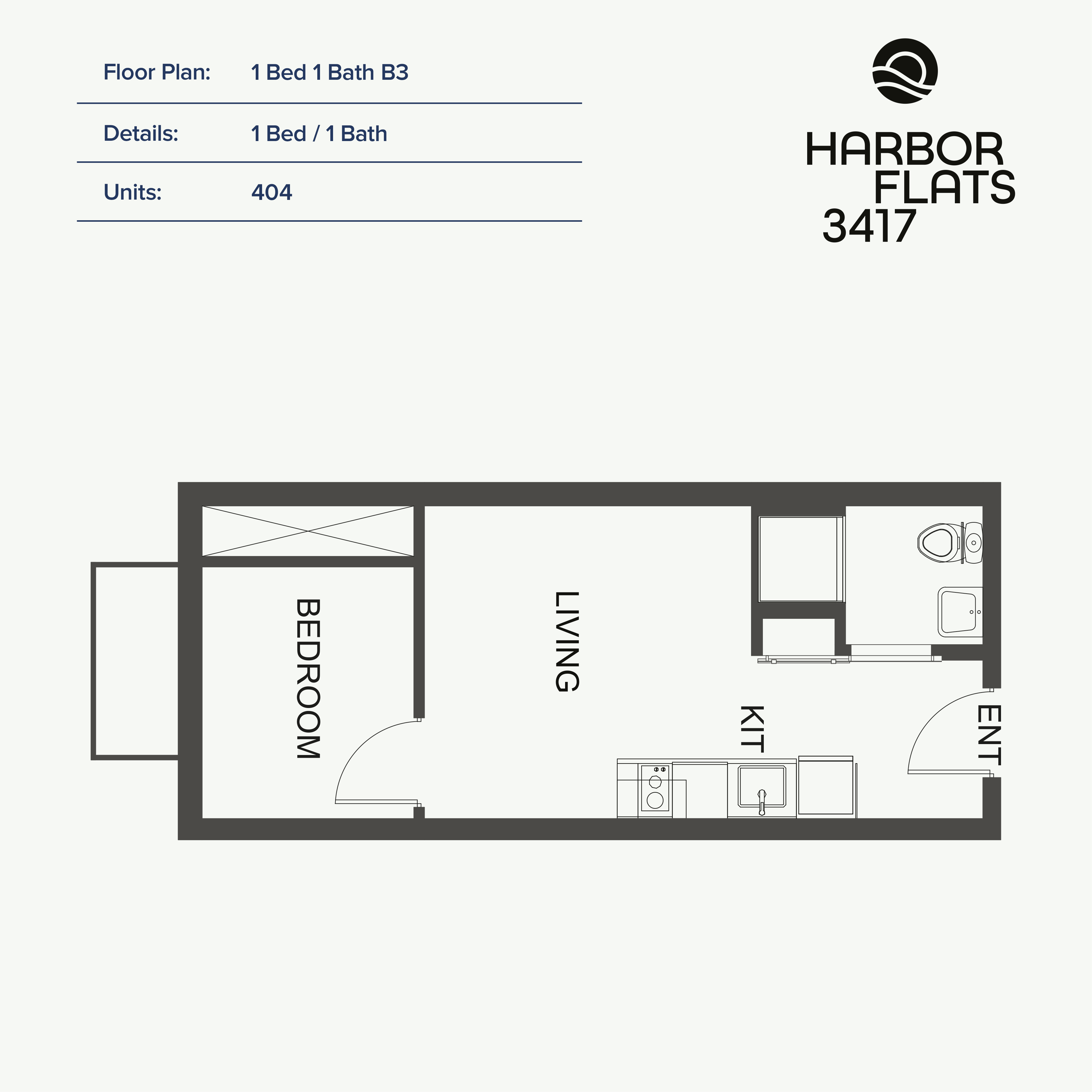 1 Bed 1 Bath B3