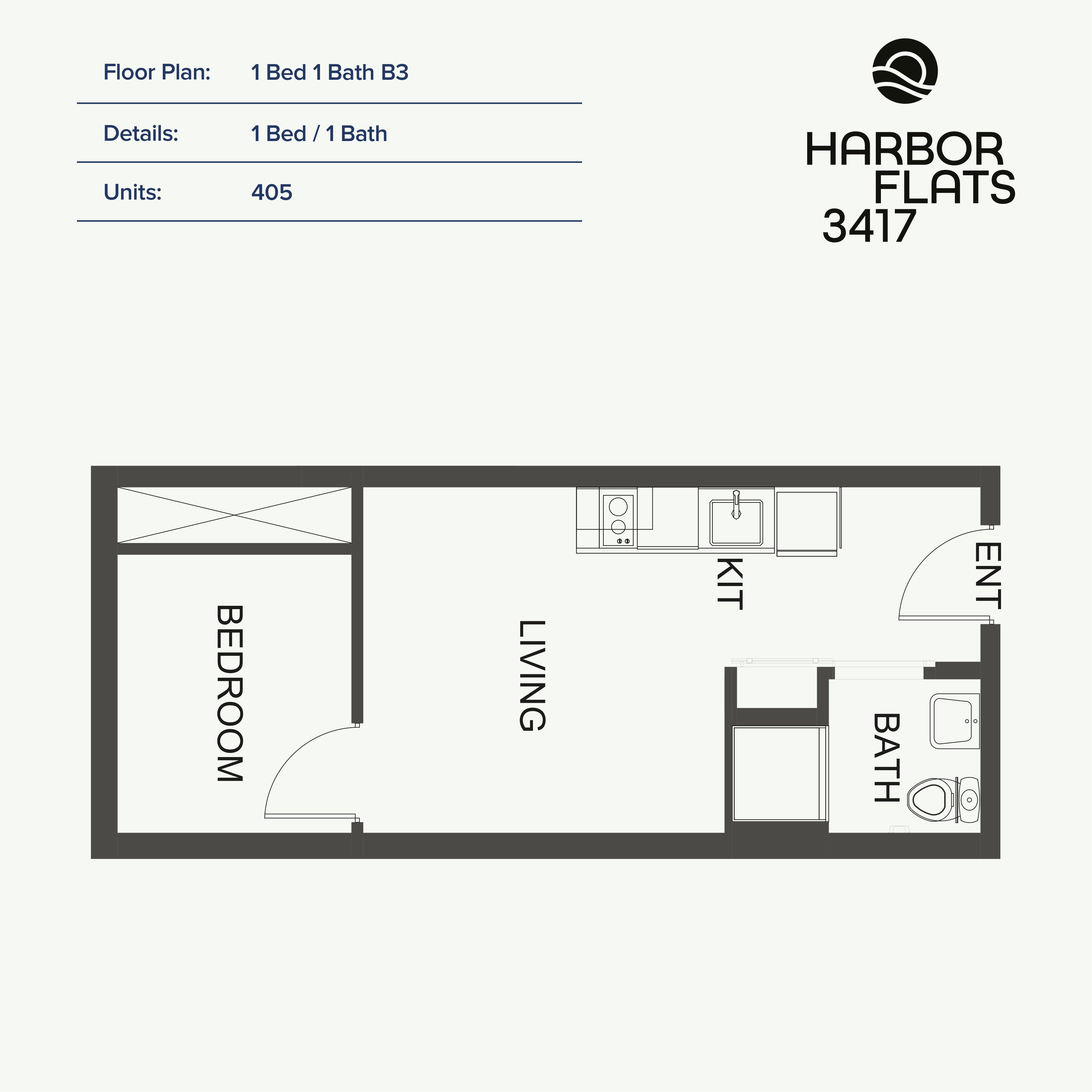 1 Bed 1 Bath B3