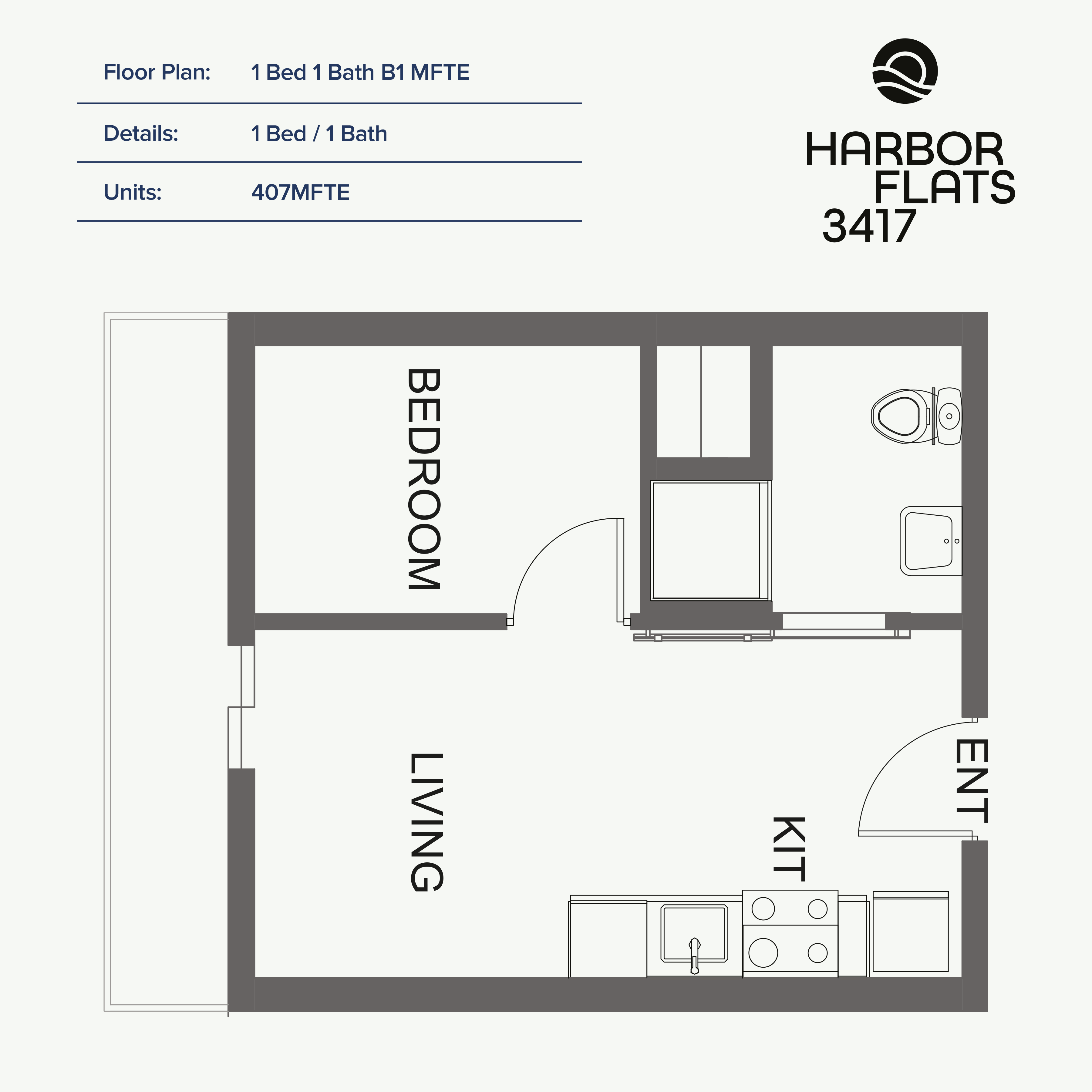 1 Bed 1 Bath 1 Bed 1 Bath MFTE at Harbor Flats