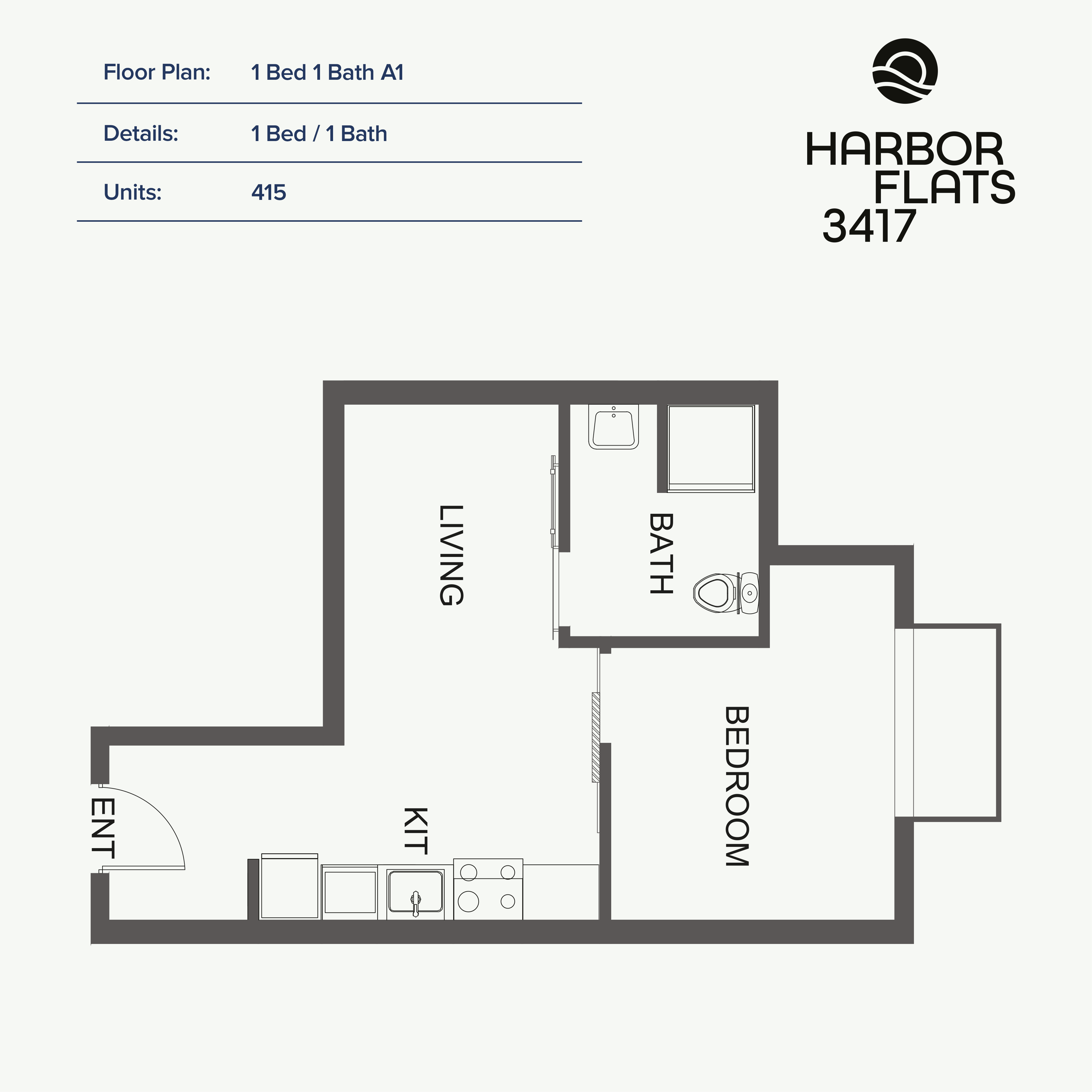 1 Bed 1 Bath A1