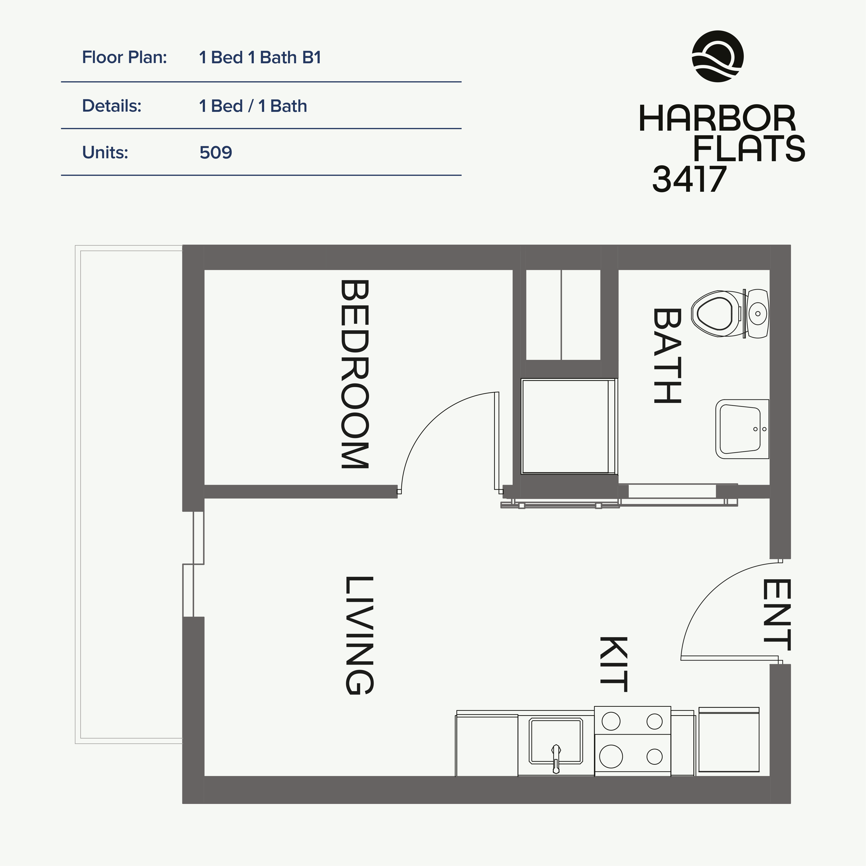 1 Bed 1 Bath 1 Bed 1 Bath B1 at Harbor Flats