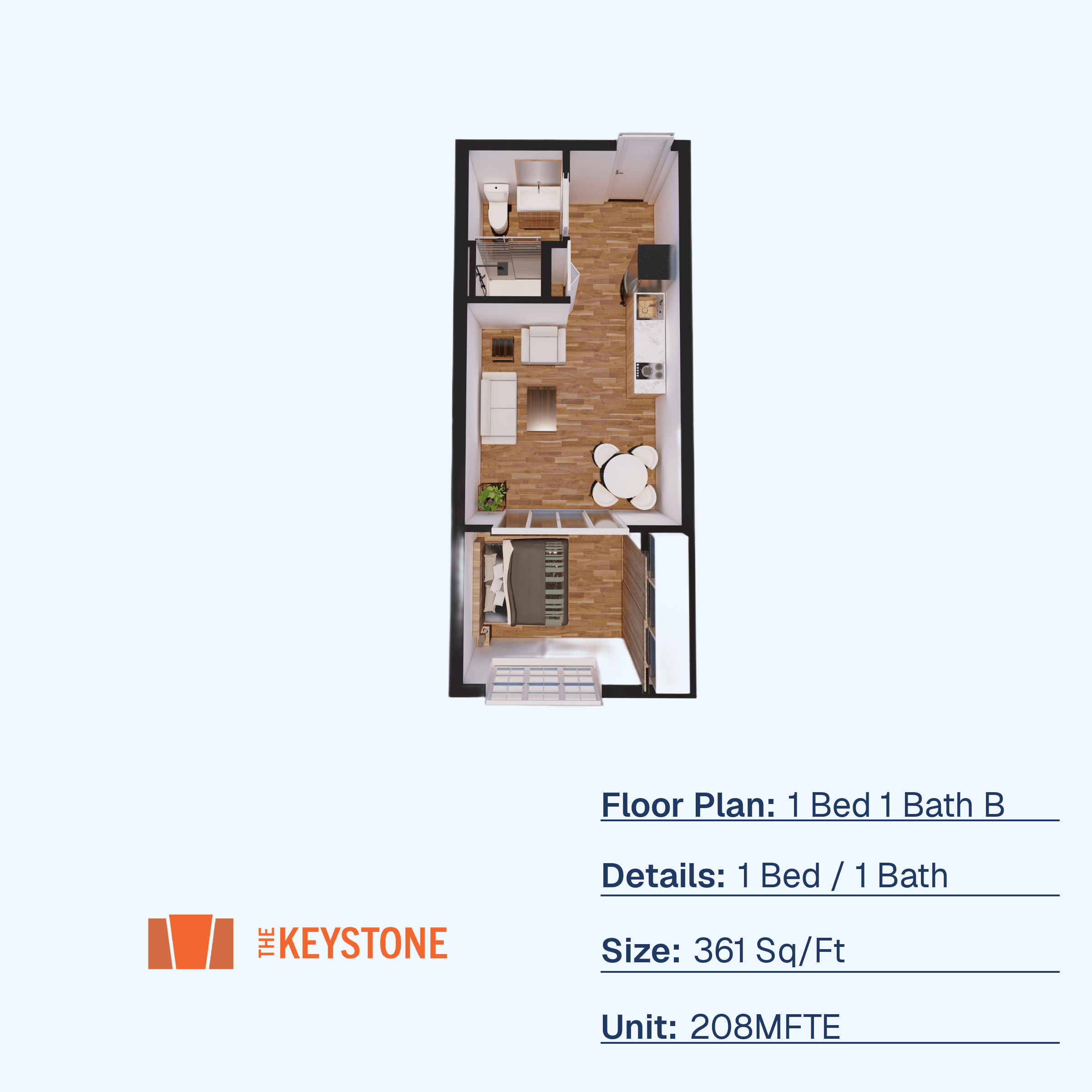 1 Bed 1 Bath B