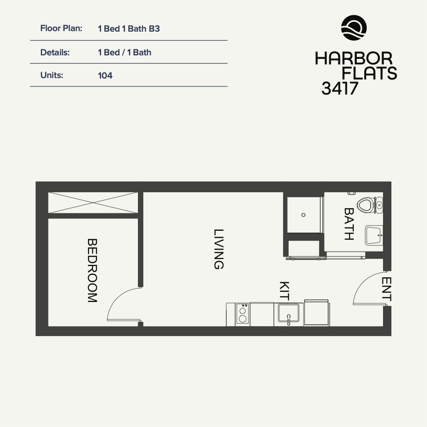 1 Bed 1 Bath B3