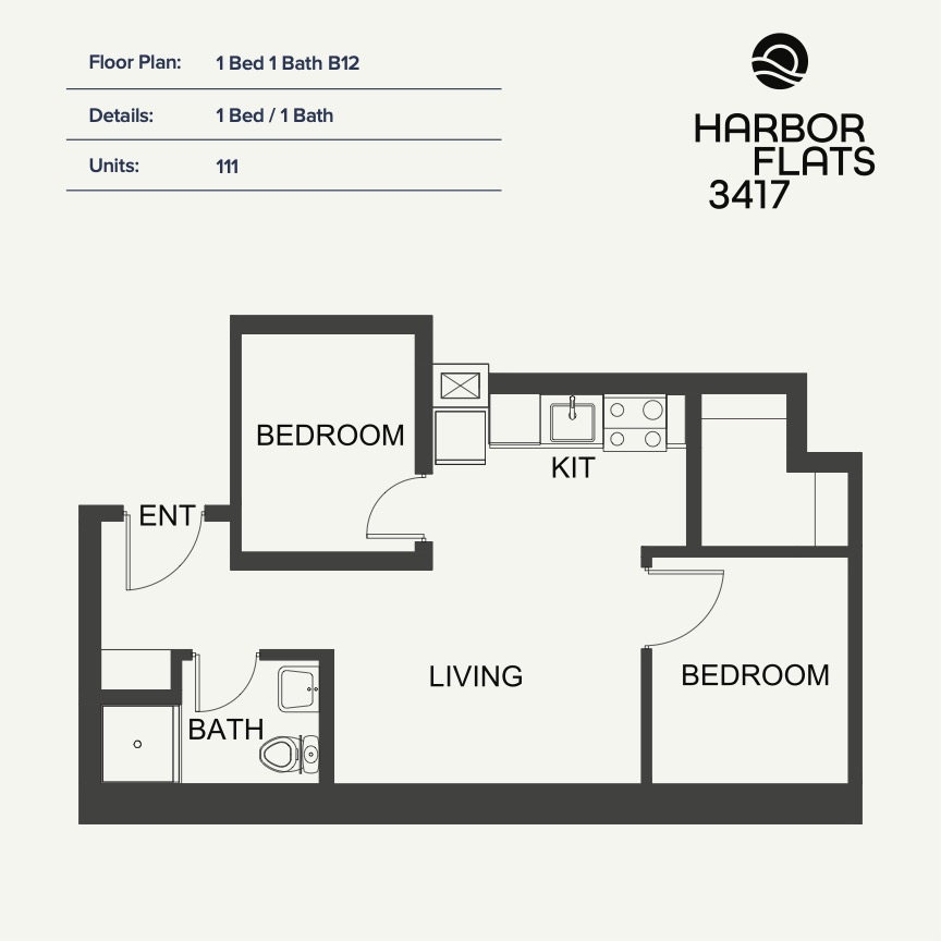 1 Bed 1 Bath B12
