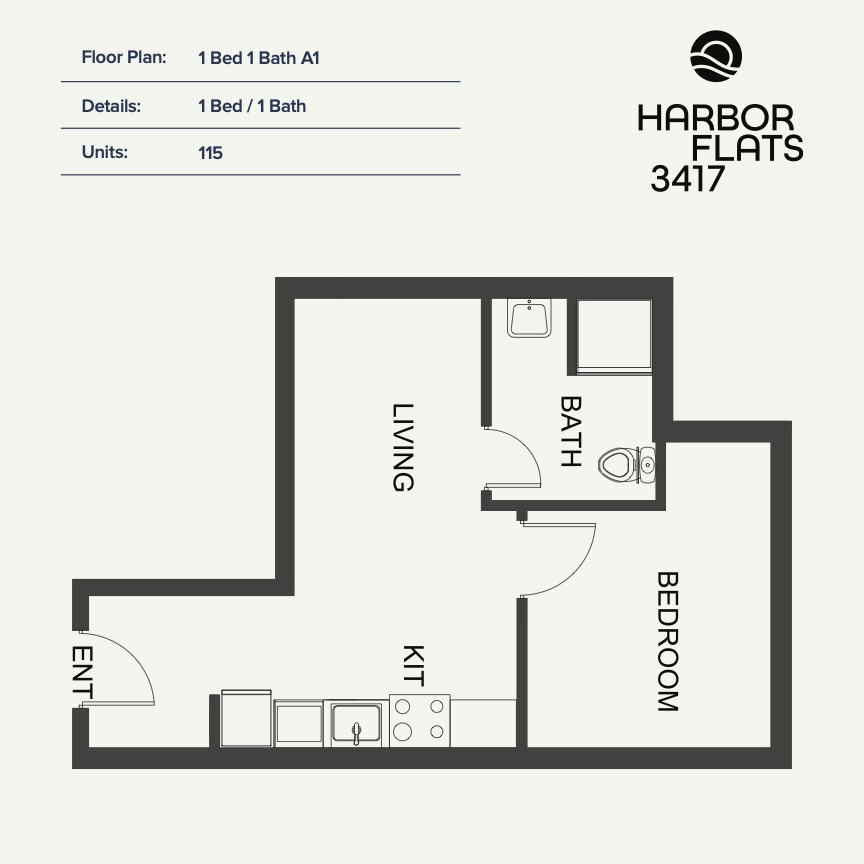 1 Bed 1 Bath A1