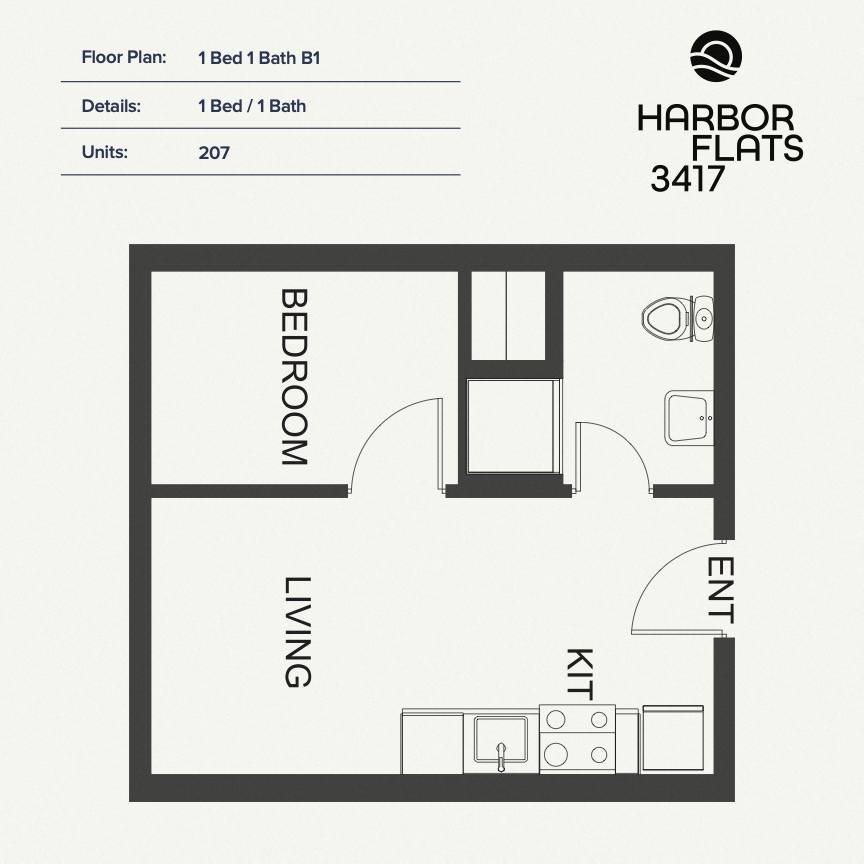 1 Bed 1 Bath B1