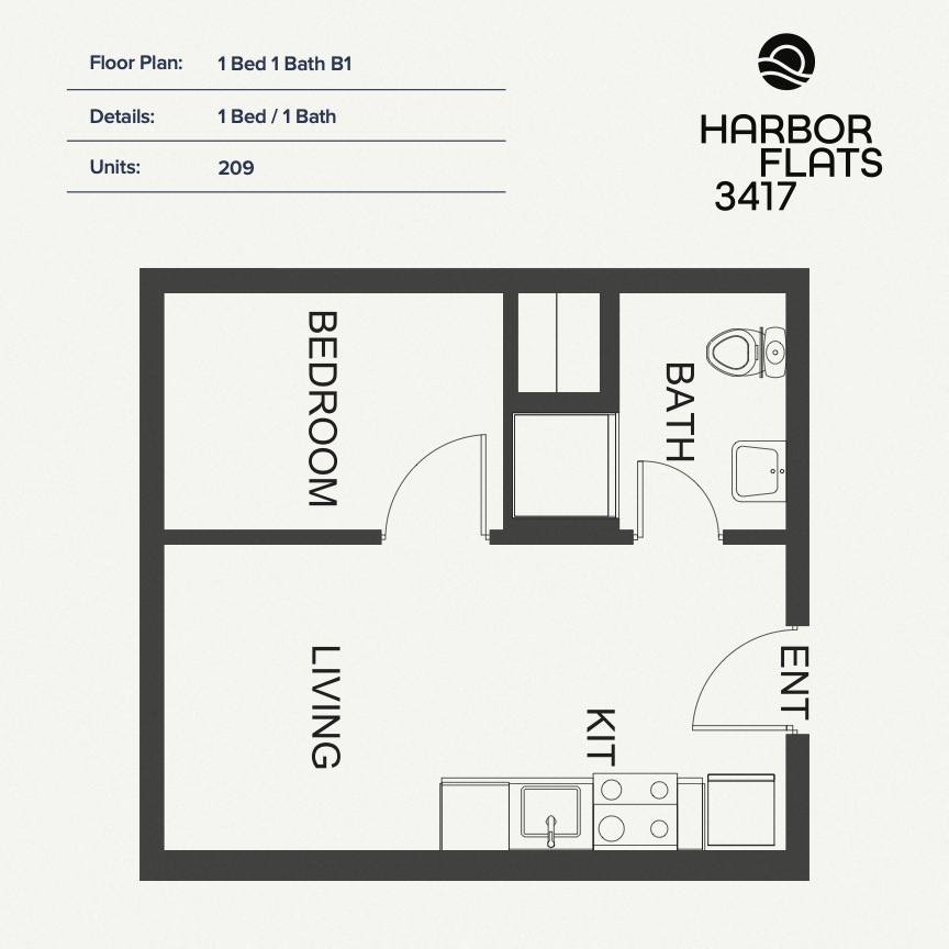 1 Bed 1 Bath B1