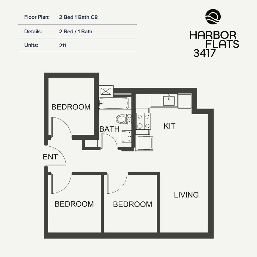 2 Bed 1 Bath C8