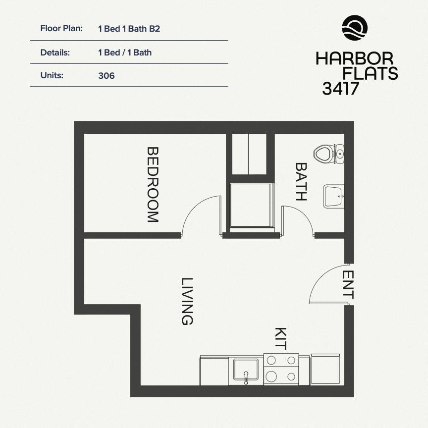 1 Bed 1 Bath 1 Bed 1 Bath B2 at Harbor Flats