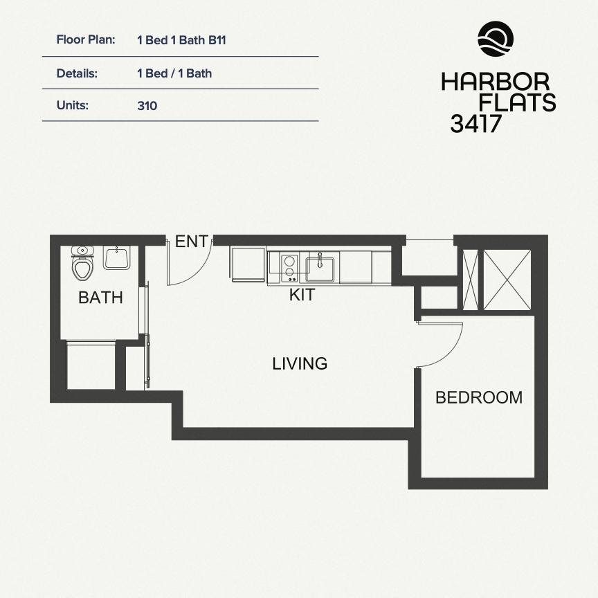 1 Bed 1 Bath B11