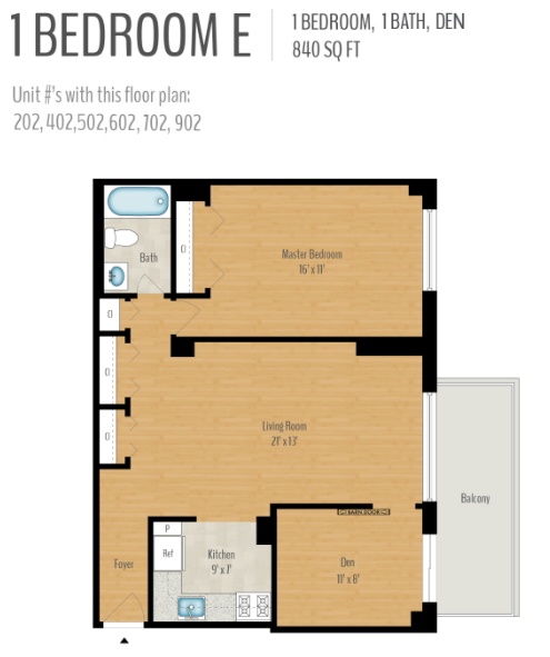 1 Bedroom + Den Image