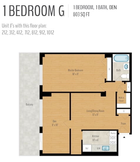 1 Bedroom + Den Image