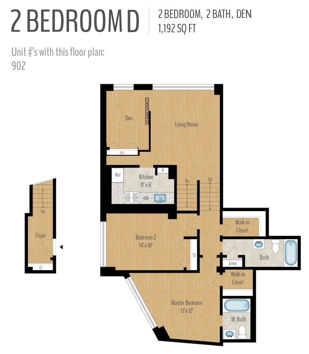 2 Bedroom + Den Image