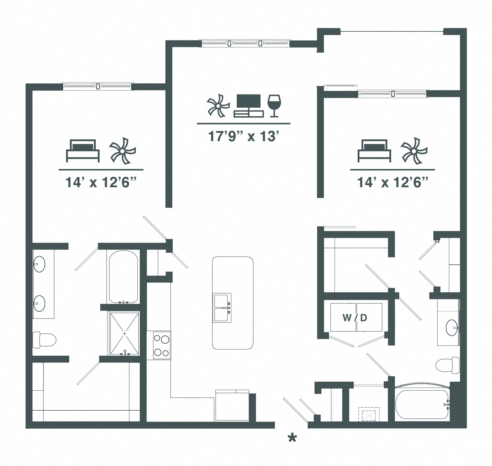 1, 2 & 3 Bedroom Apartments | Botanic Waterside