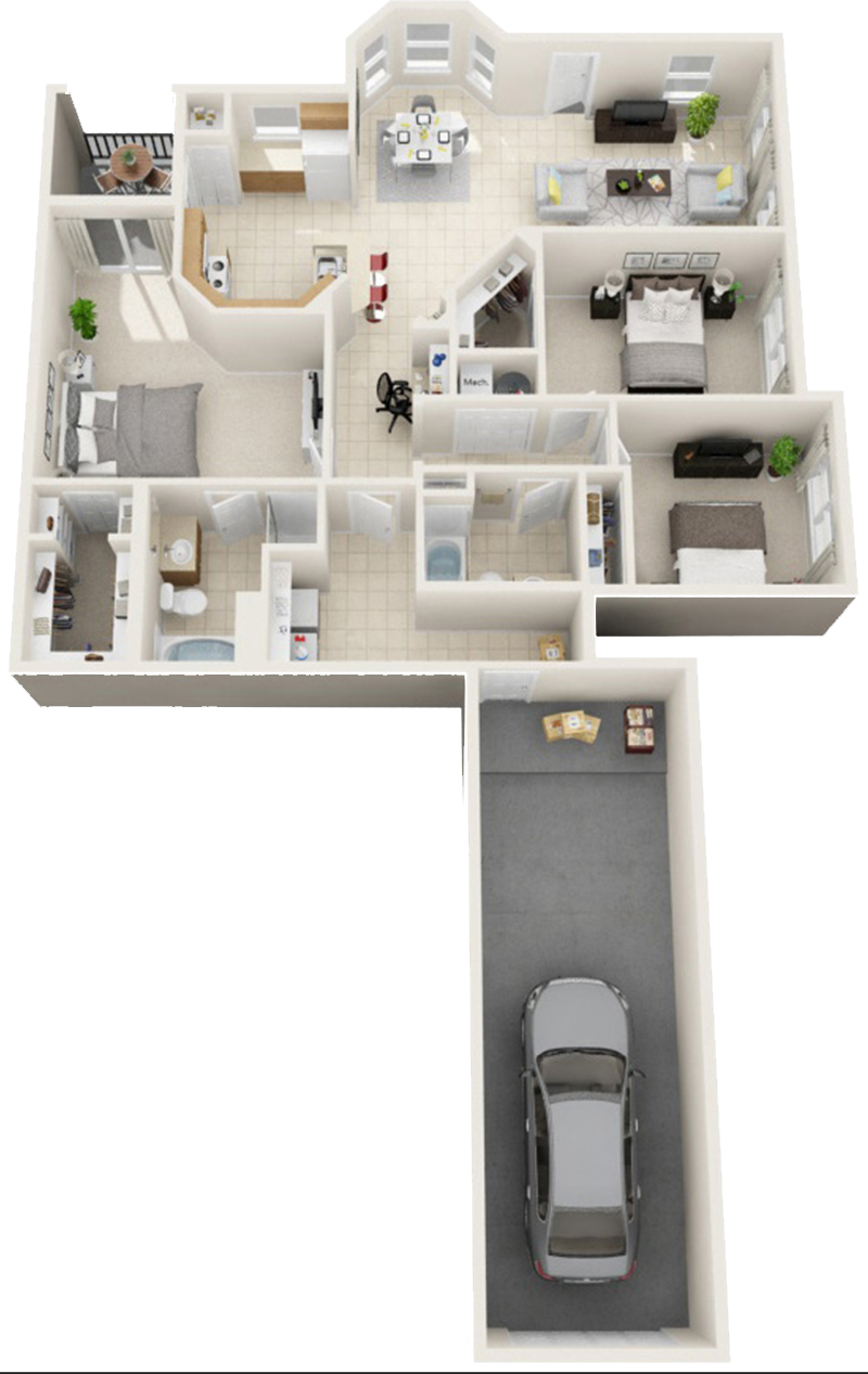 Polo Glen Apartments C1 w/ Garage - Lower