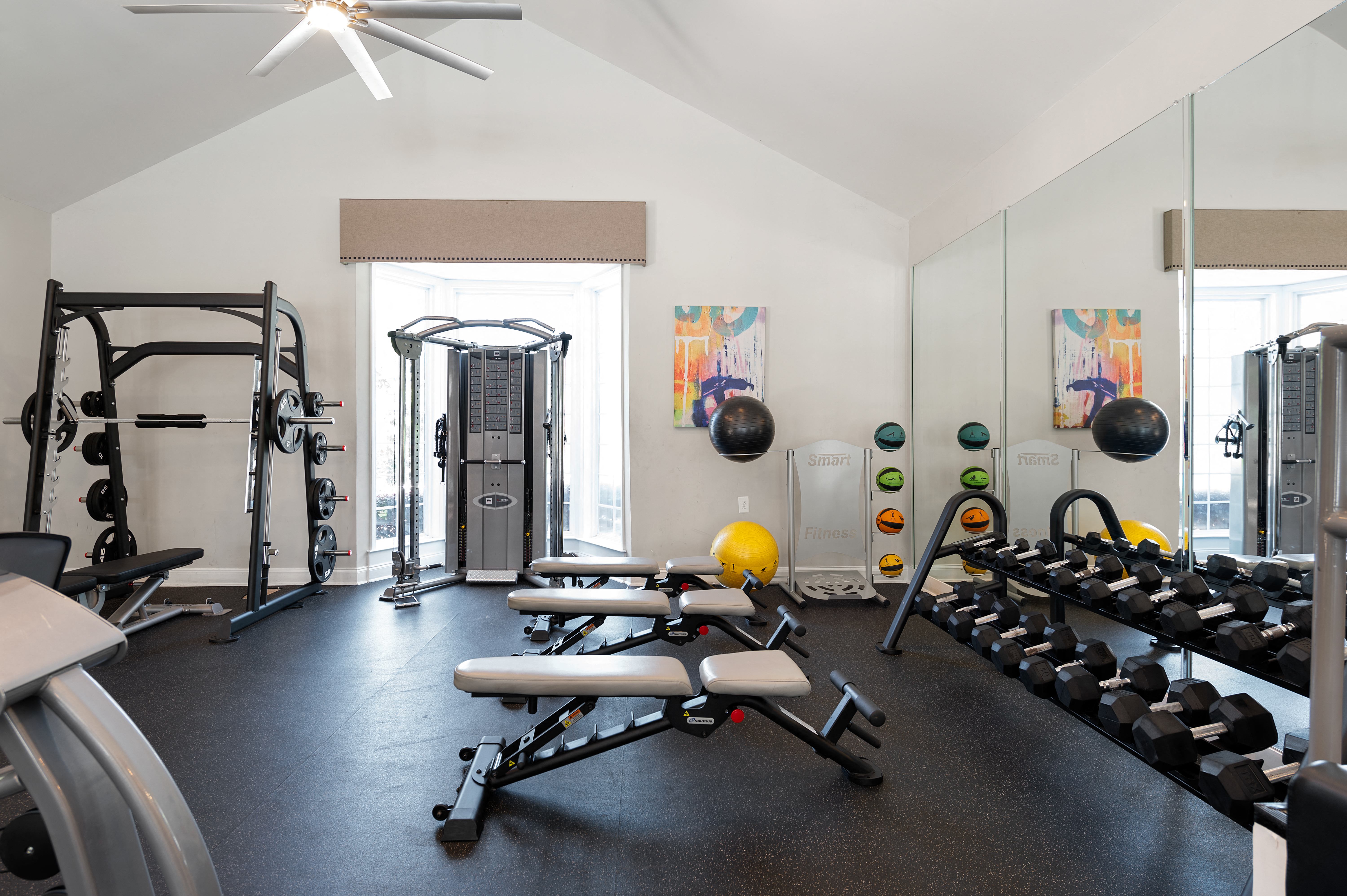 Fitness Center with Strength and Cardio Equipment at Dunwoody Glen in Atlanta, GA.