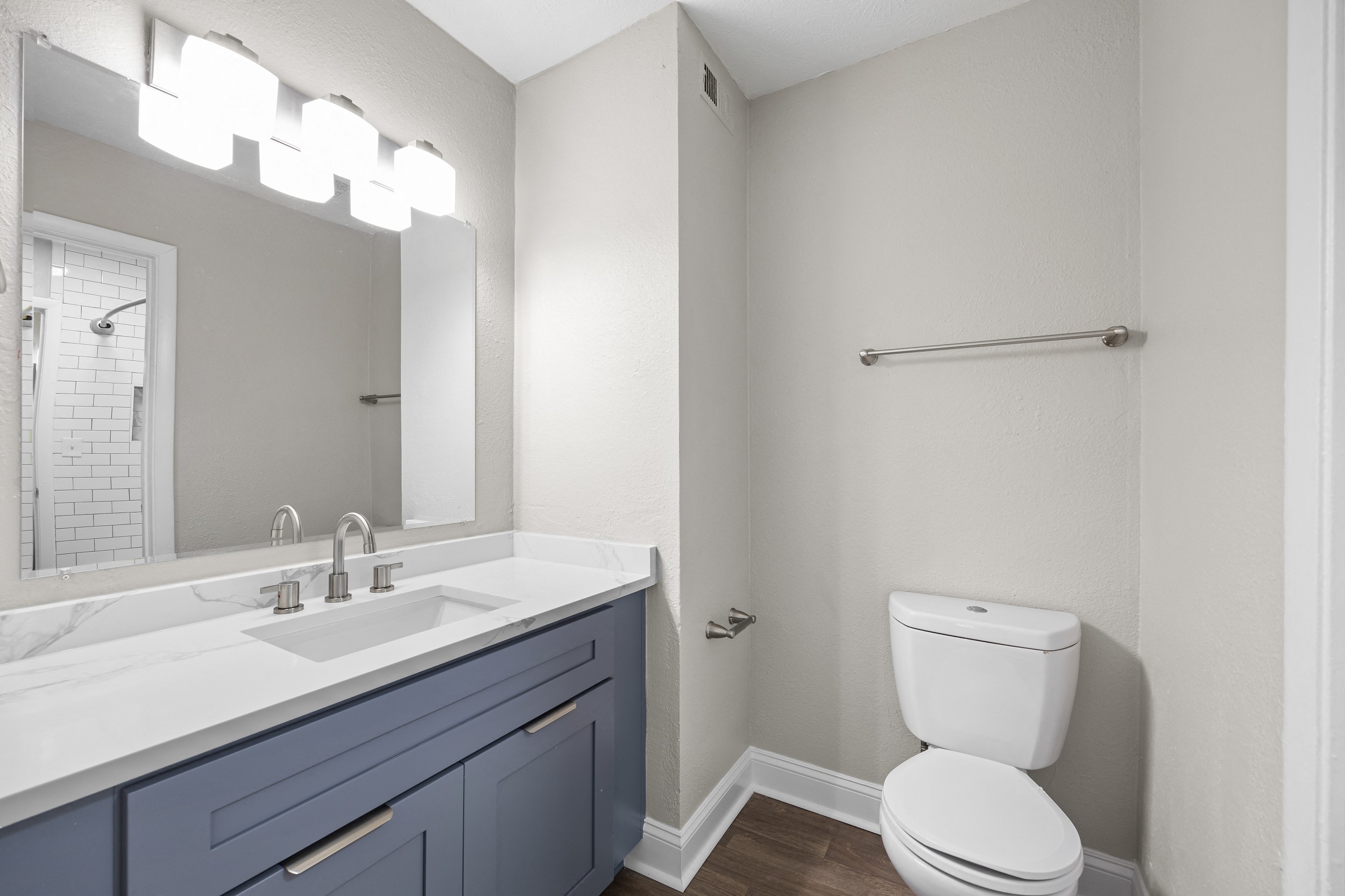 Remodeled Bathroom at Dunwoody Glen in Atlanta, GA.