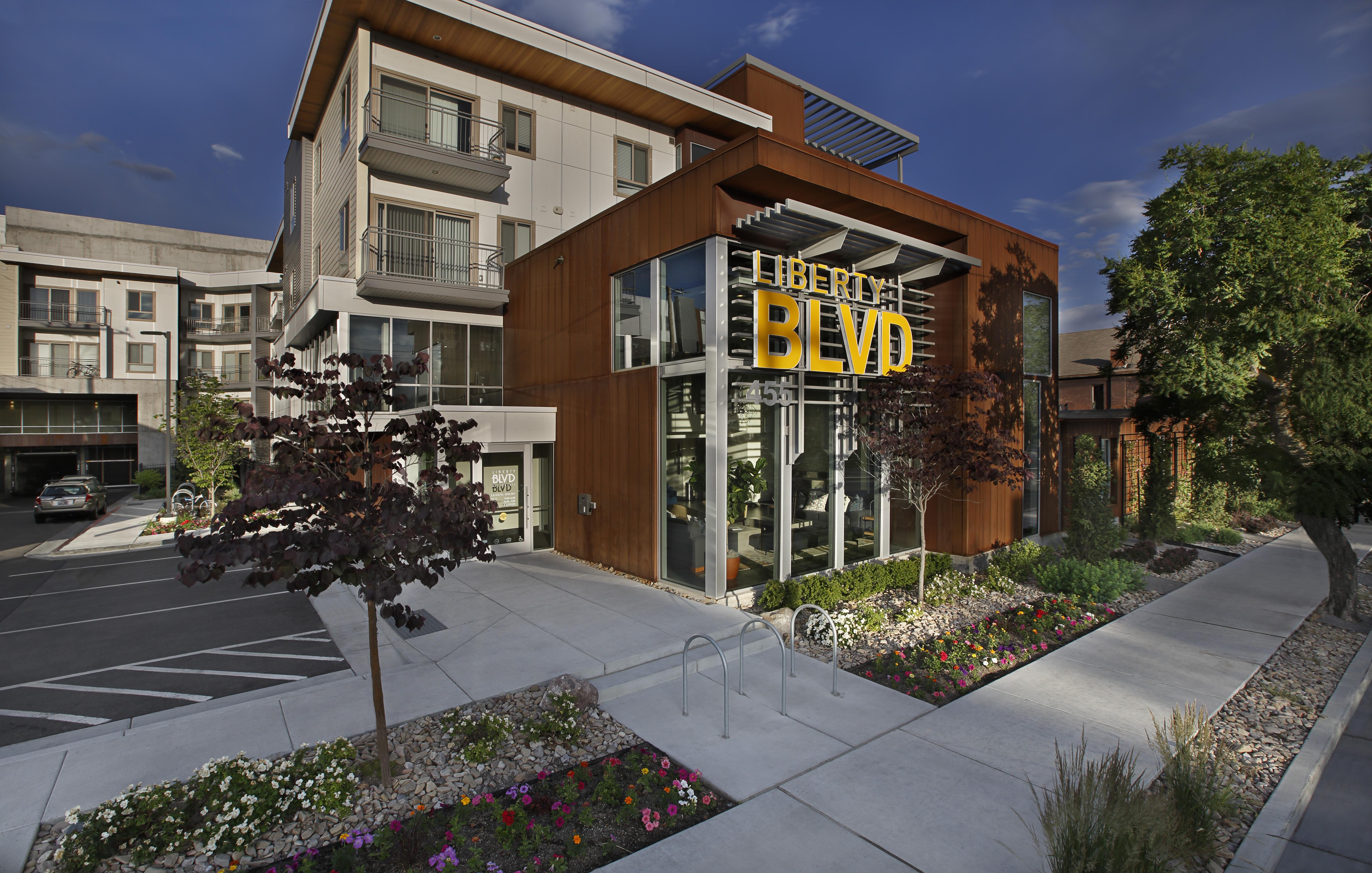 Liberty Blvd Apartments, Salt Lake City, UT, Entrance, A modern building with the sign