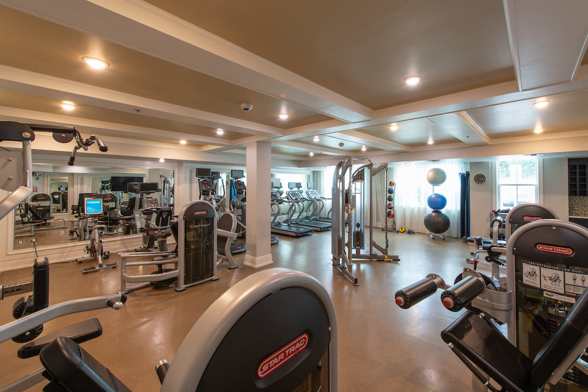 Fitness Center with Cardio and Weight Lifting Equipment
