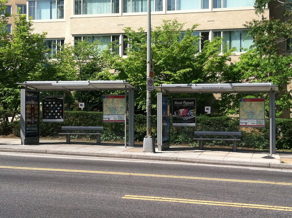 Columbia Heights Bus Stop Next To Oaklawn