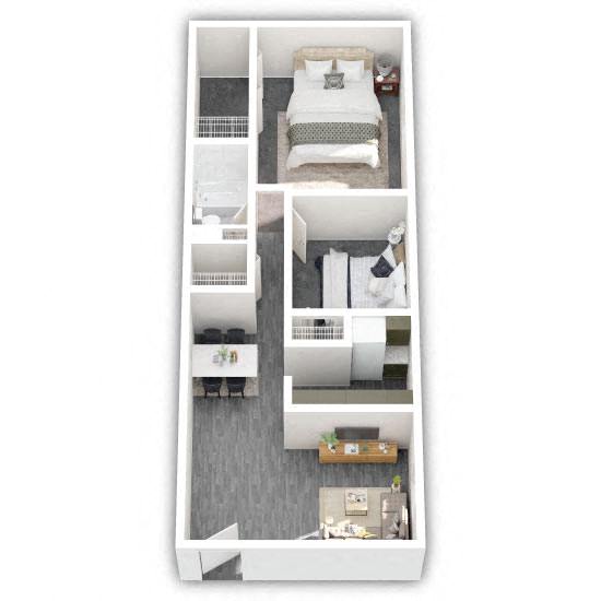 Kutztown Garden Apartments - Two Bedroom Floor Plan Picture