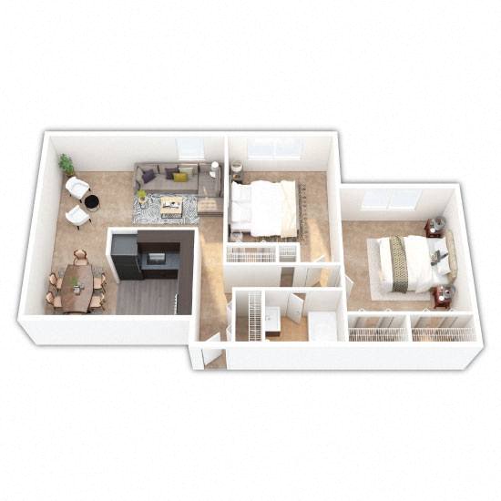 Mattison House Apartments - Two Bedroom Floor Plan Picture