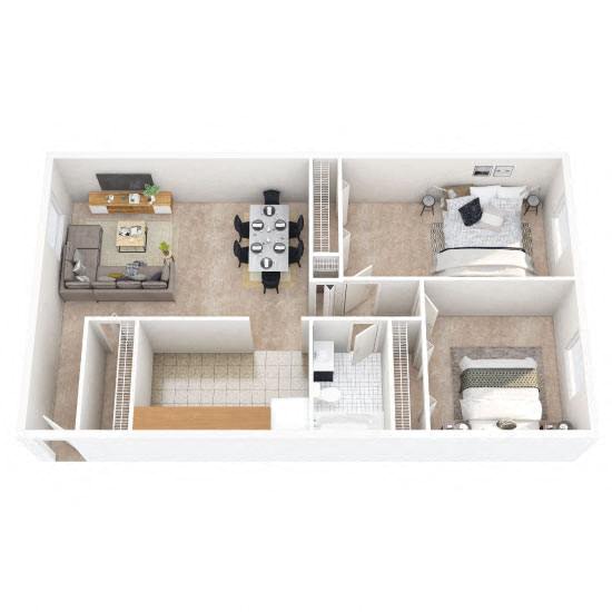 Penn Weldy Apartments - Two Bedroom Floor Plan Picture
