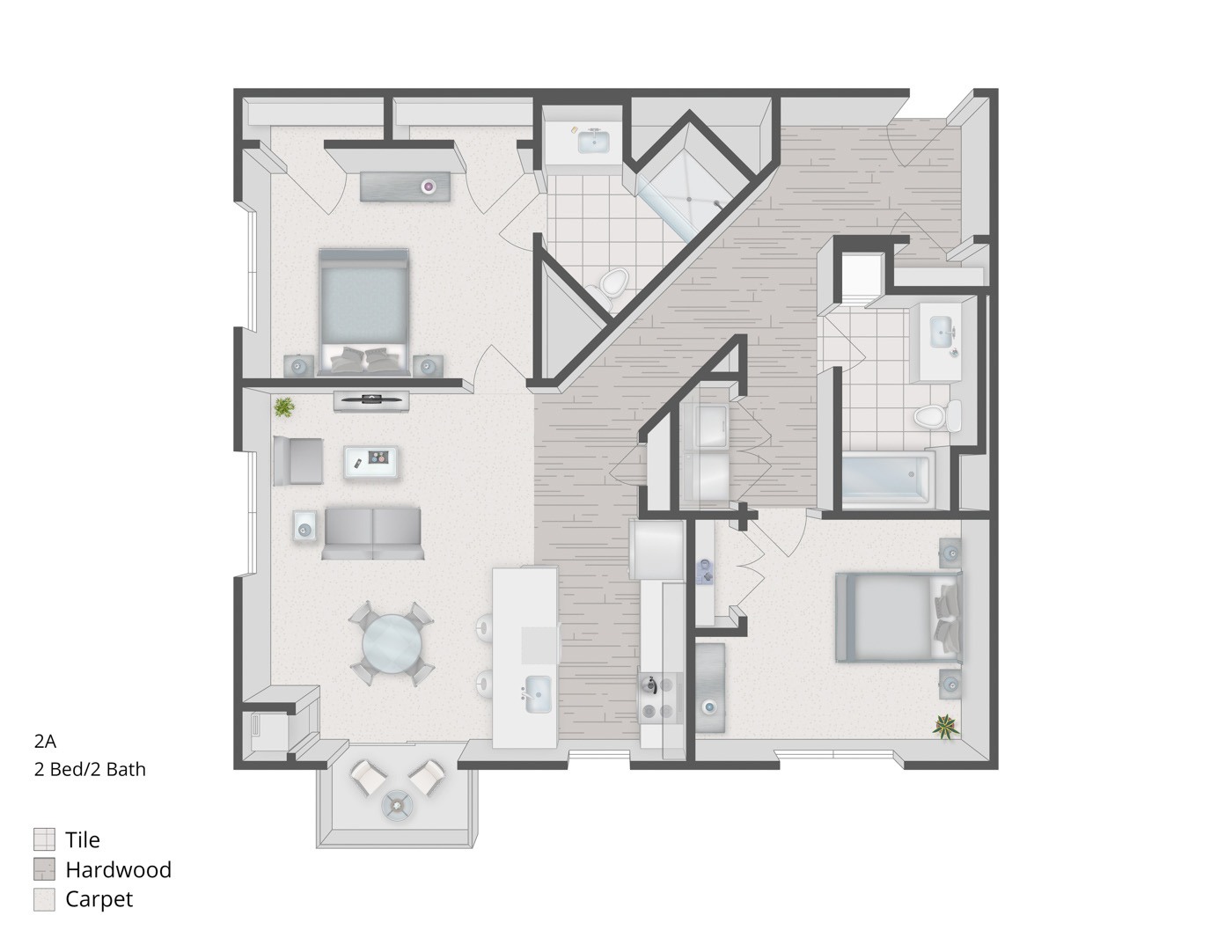 Floorplan for Apartment #10123, 2 bedroom unit at Halstead Plymouth