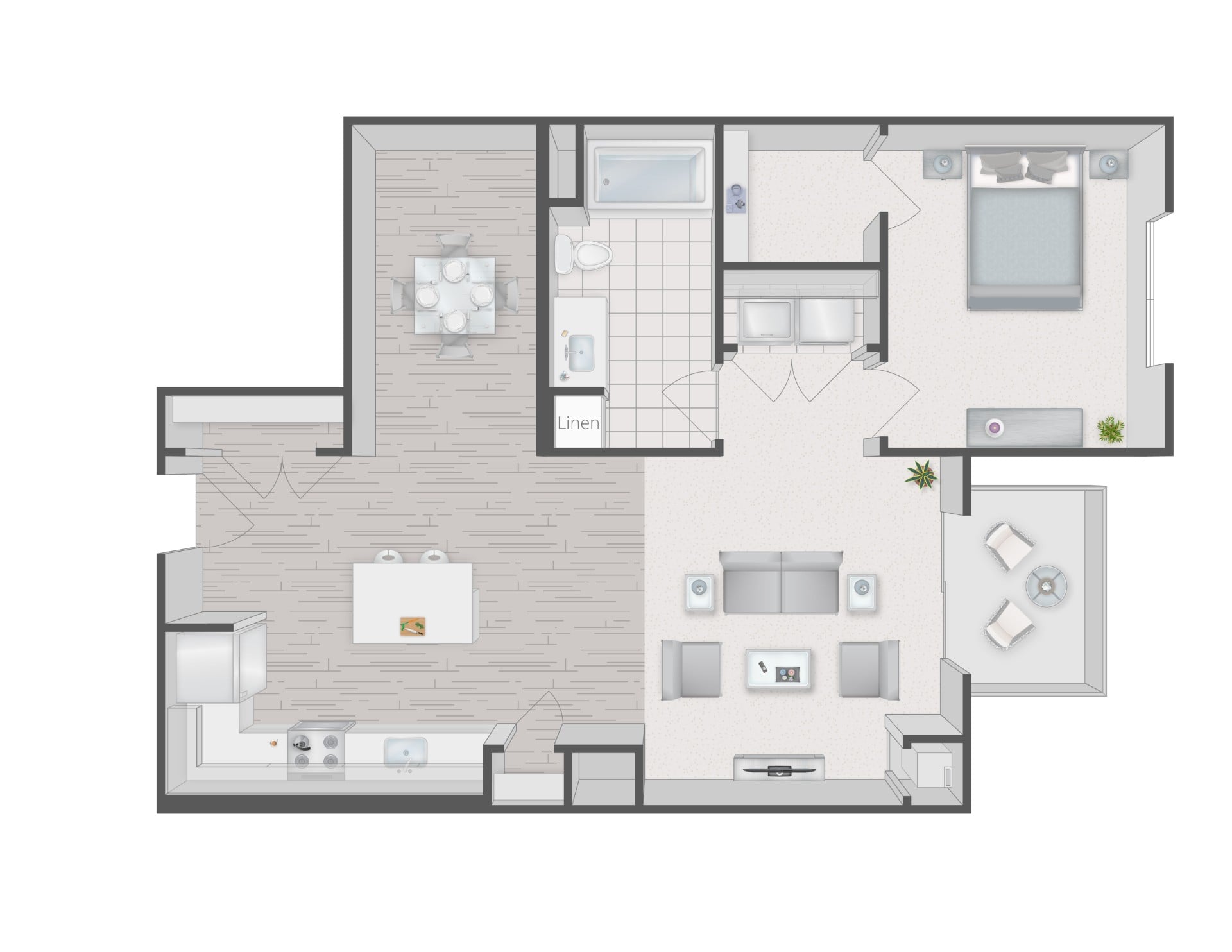 Floorplan for Apartment #10103, 1 bedroom unit at Halstead Plymouth