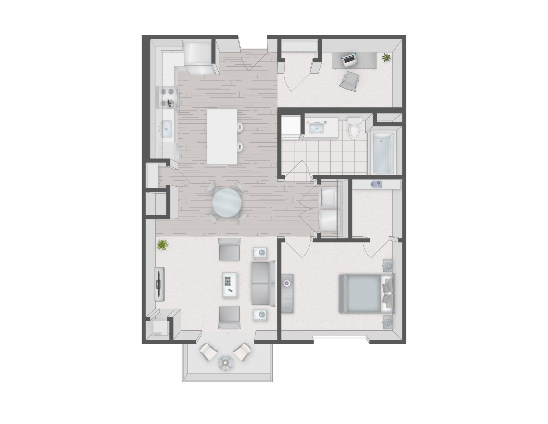 Floorplan for Apartment #10221, 1 bedroom unit at Halstead Plymouth