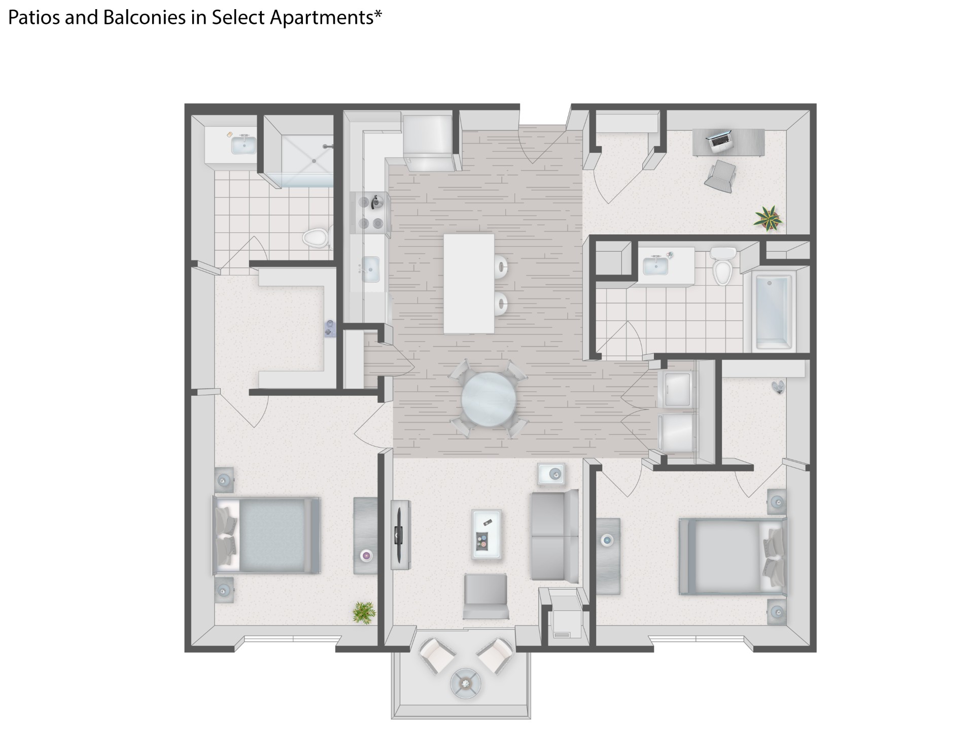 Floorplan for Apartment #3213, 2 bedroom unit at Halstead Plymouth