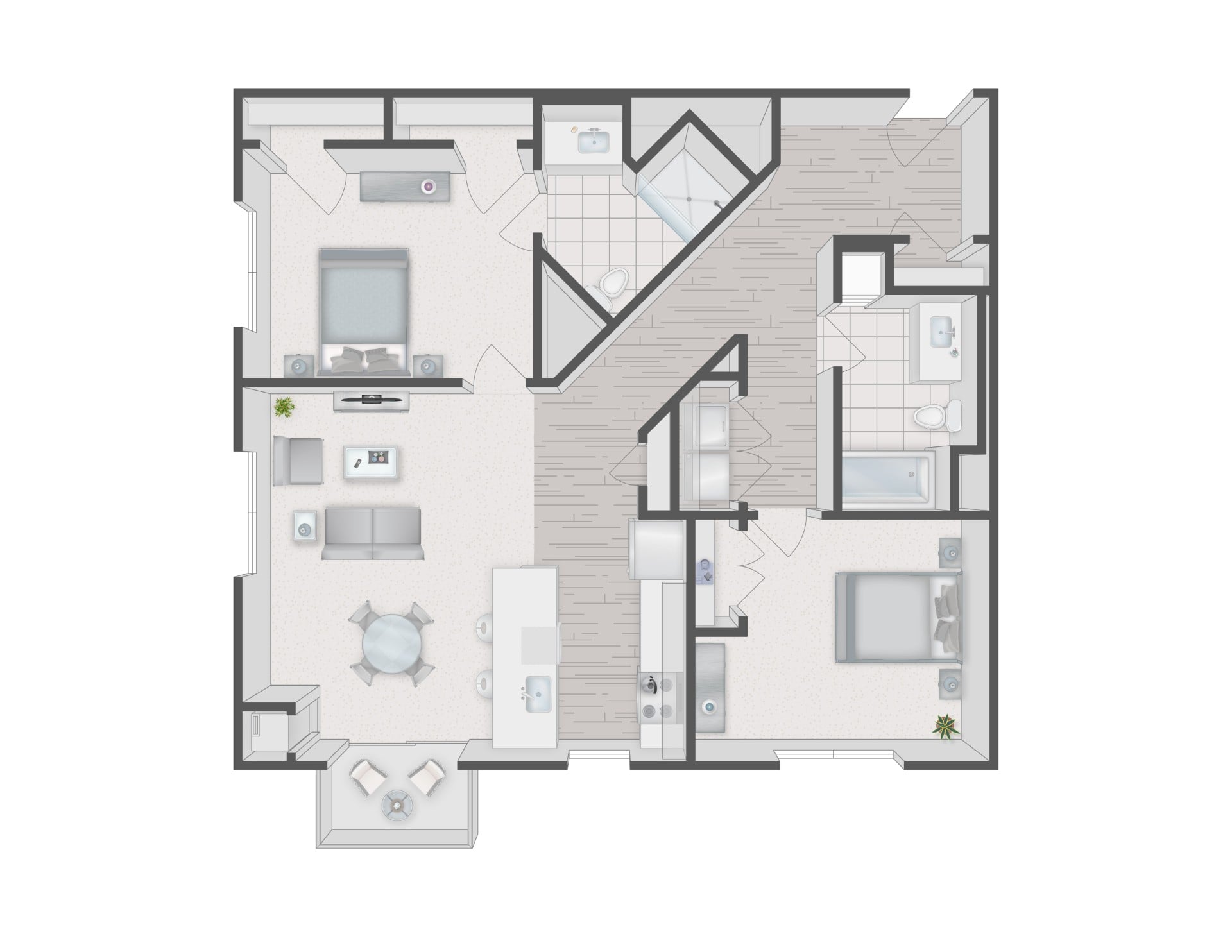 Floorplan for Apartment #4321, 2 bedroom unit at Halstead Plymouth