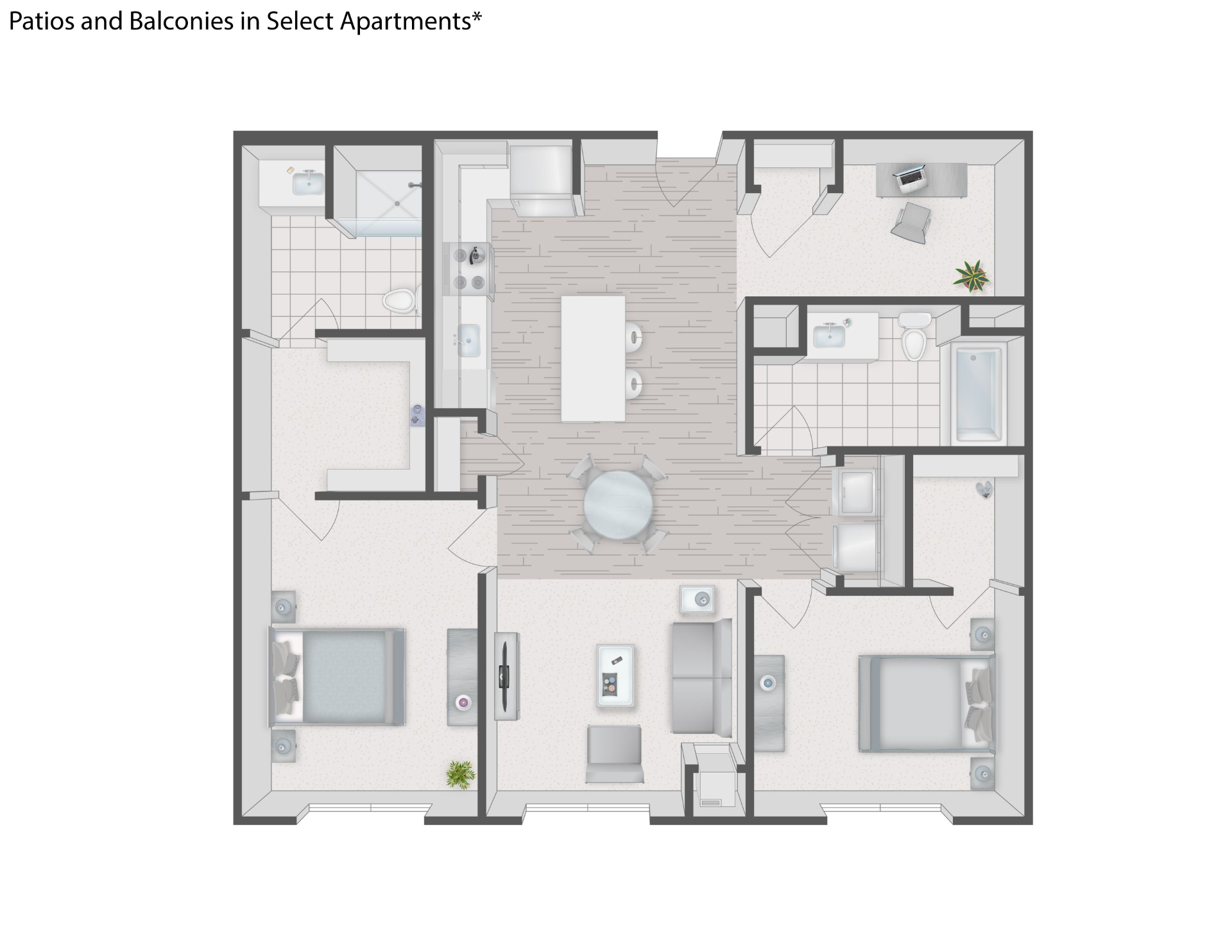 Floorplan for Apartment #9303, 2 bedroom unit at Halstead Plymouth