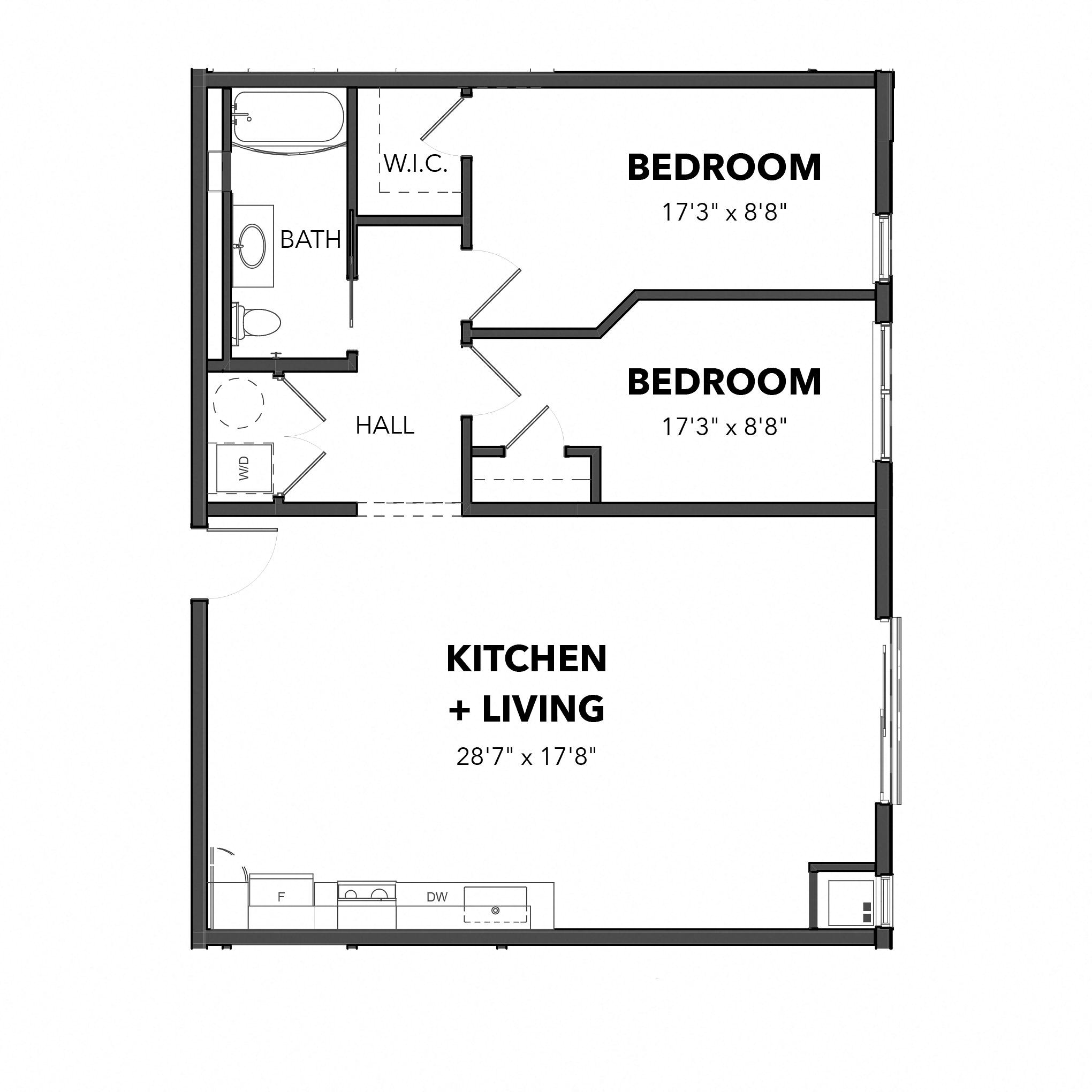 The Two Bedroom 4 (Blue)