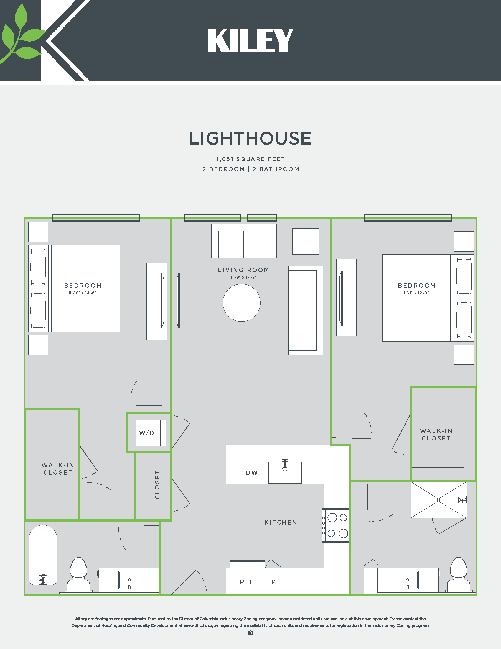 Lighthouse (2 bed /2 bath) Floor Plan
