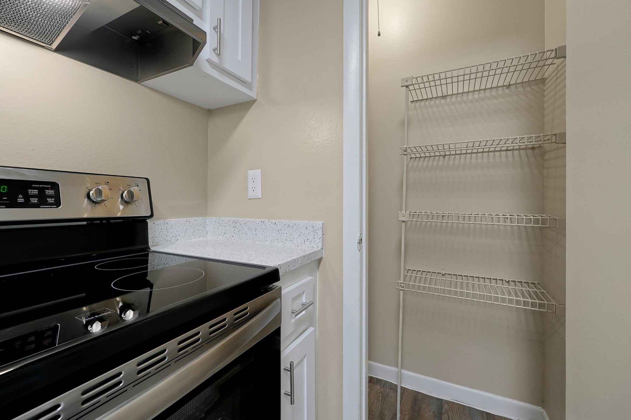 stainless steel appliances + pantry