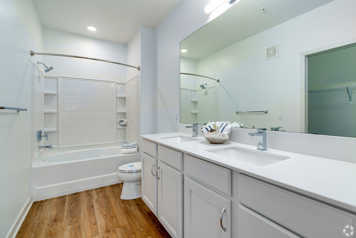 renovated bathroom modern fixtures