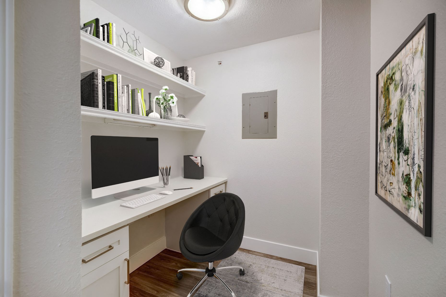 study room + bookshelves