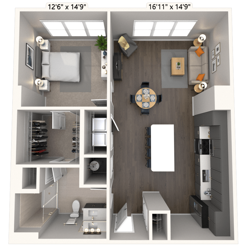 Floorplan image of unit A-105