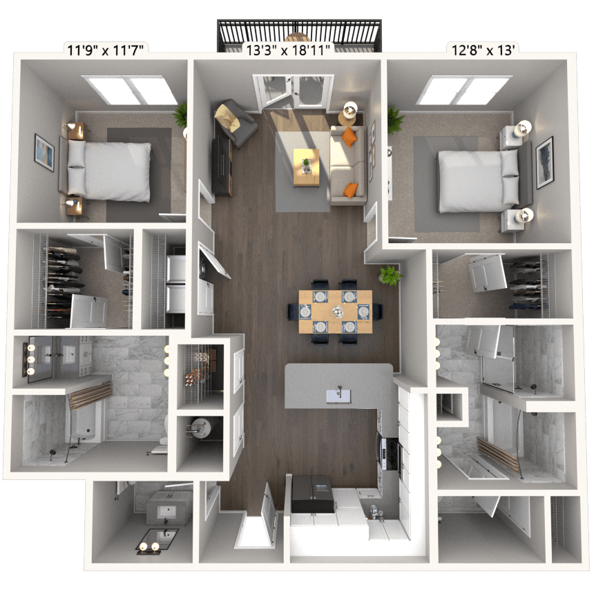 Floorplan image of unit B-420