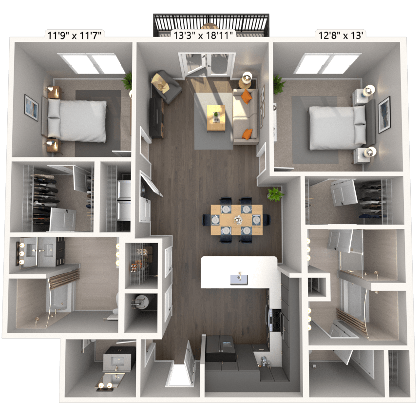 Floorplan image of unit B-520