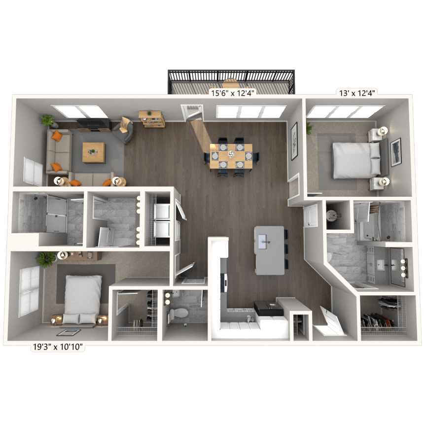 Floorplan image of unit B-421