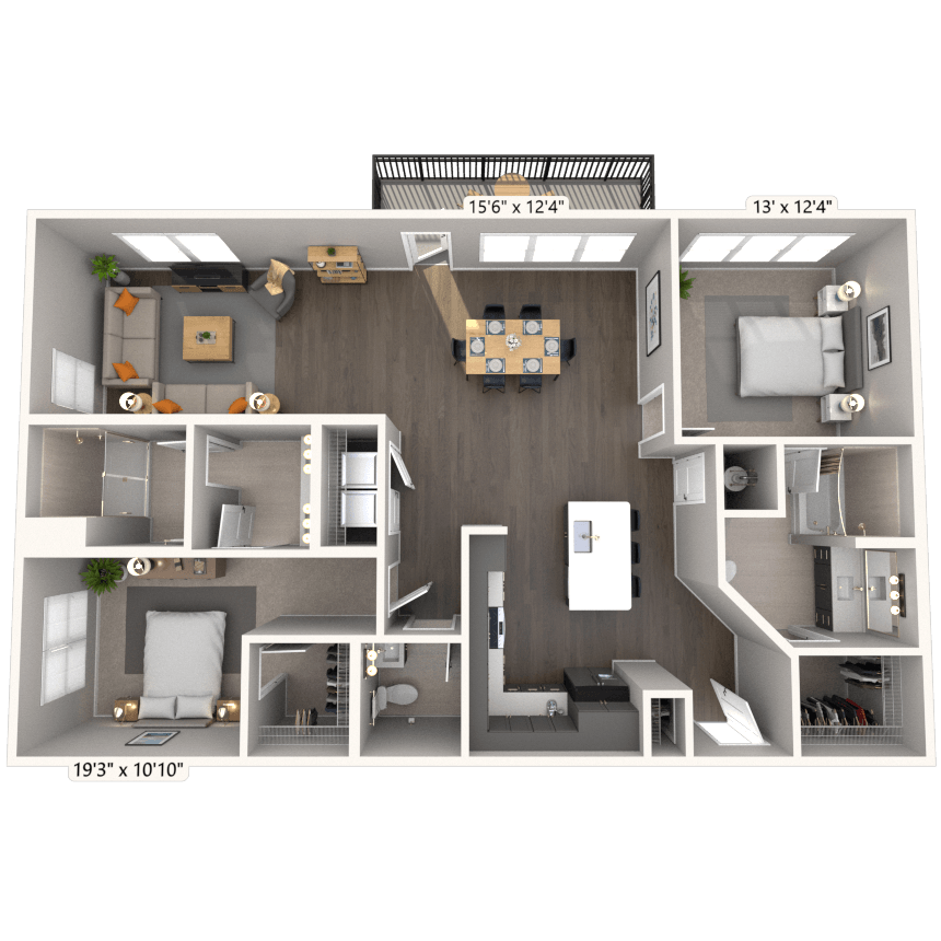 Floorplan image of unit B-322