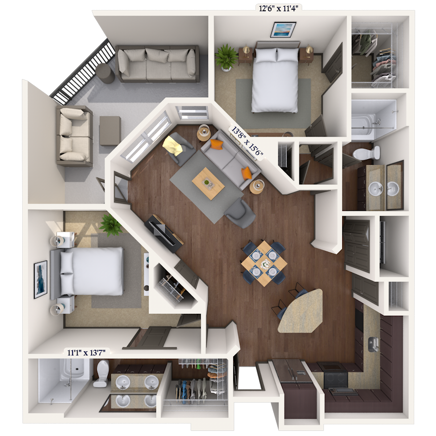 Floorplan image of unit 1067