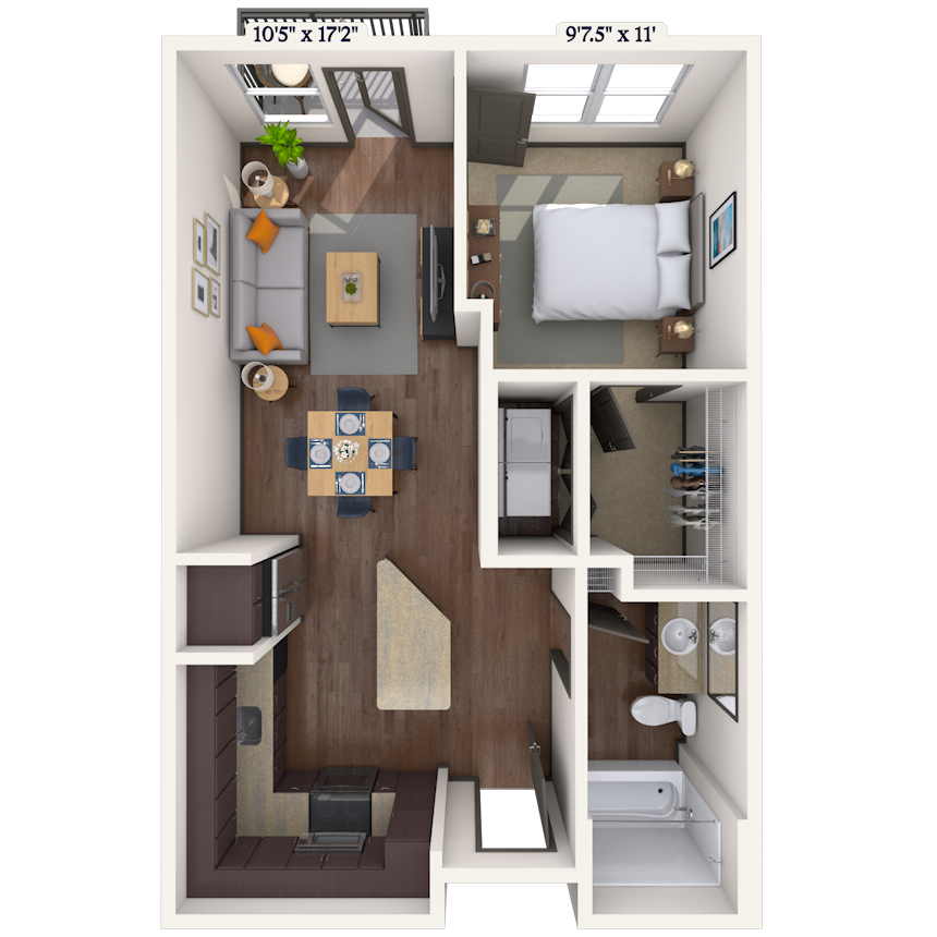 Floorplan image of unit 2017