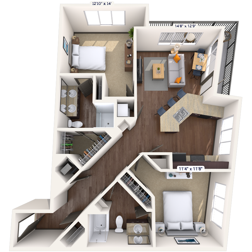 Floorplan image of unit II 310