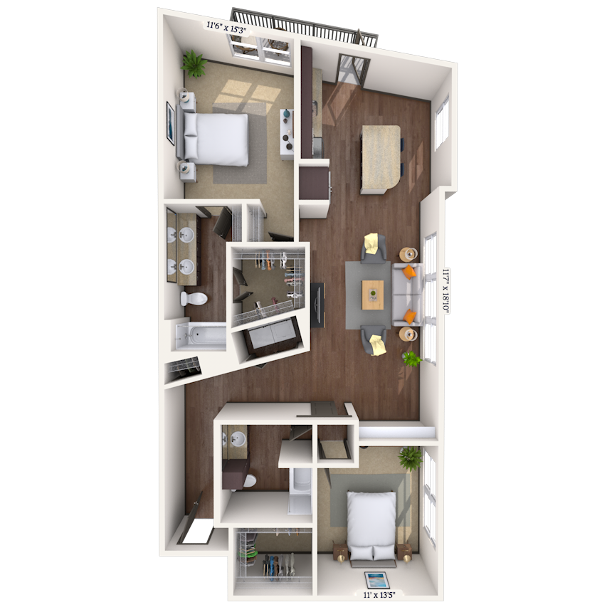 Floorplan image of unit 4001