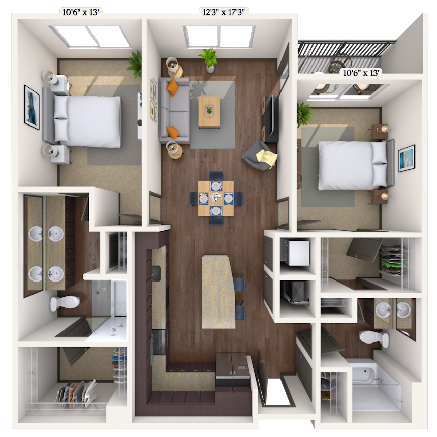 Floorplan image of unit II 443