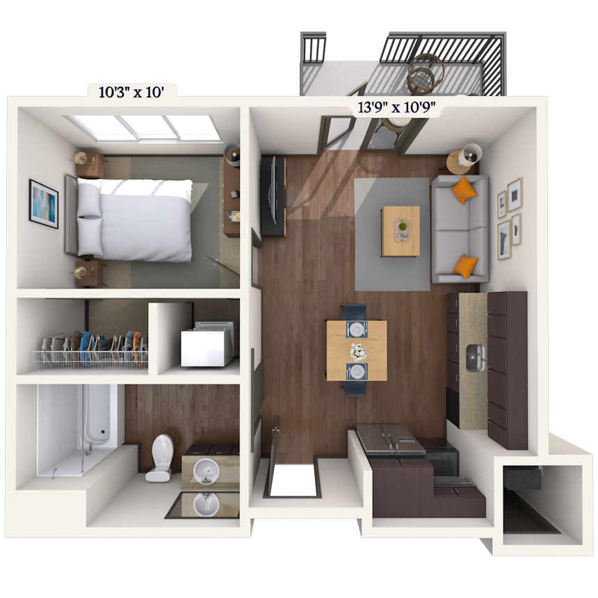 Floorplan image of unit II 527
