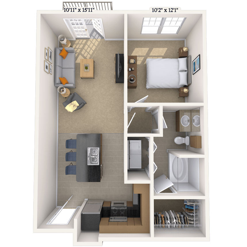 Floorplan image of unit 2308